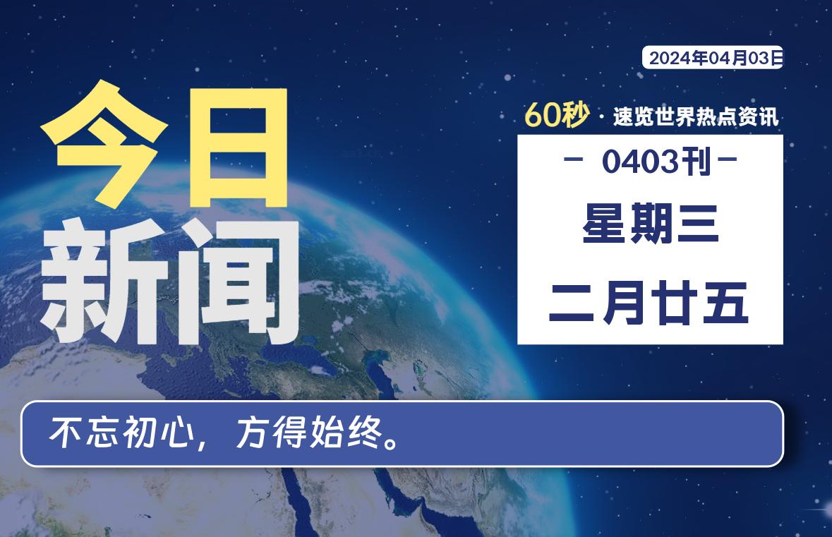 04月03日，星期三，青争社每天带你1分钟了解全世界！-青争开放社区